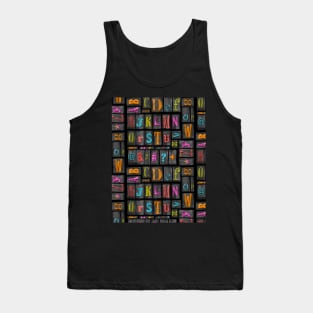 Multicoloured print block alphabet Tank Top